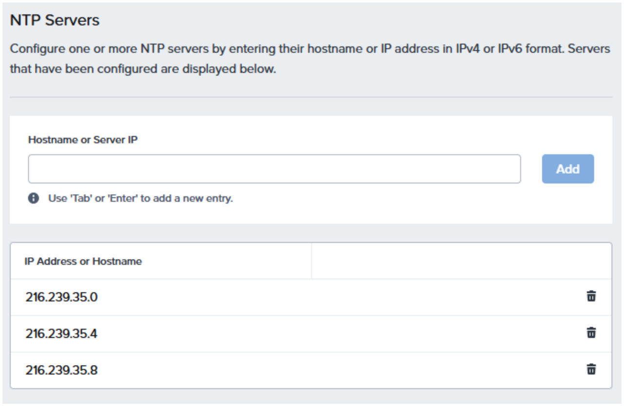 Fig 02. NTP Server settings from Prism Element