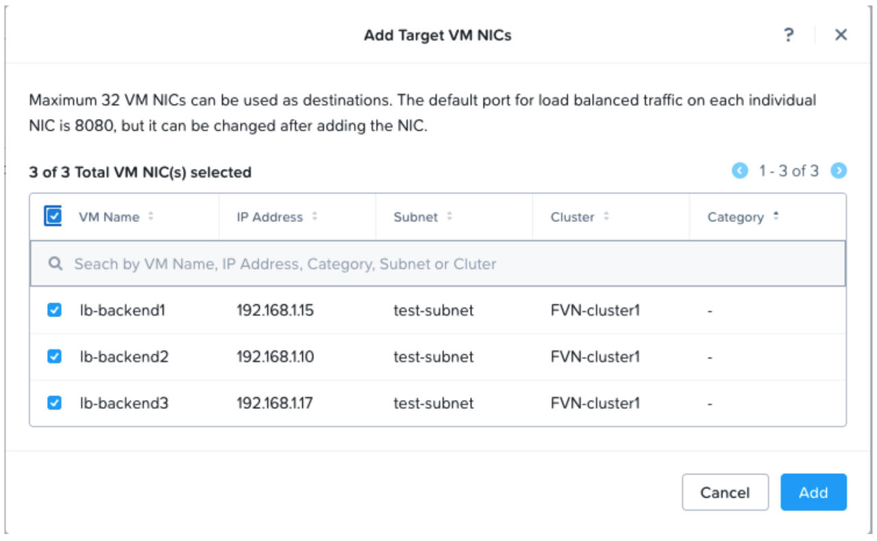 Fig 04. Adding Target VM NICs