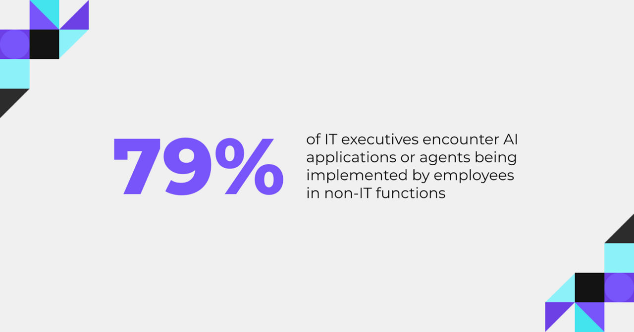 79% of IT executives encounter AI apps or agents being implemented by employees in non-IT functions