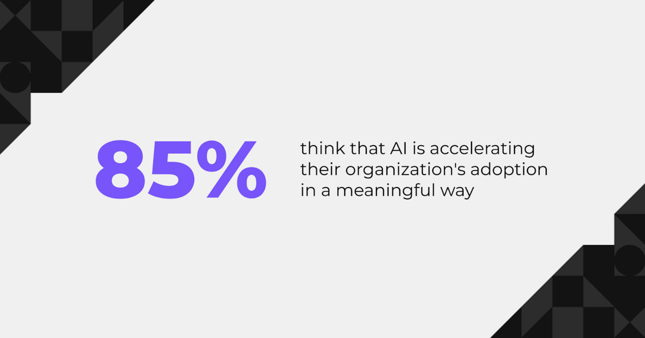 85% think AI is accelerating their organization's adoption in a meaningful way