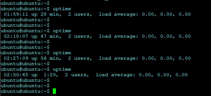Screenshot displaying uninterrupted SSH session throughout the procedure.
