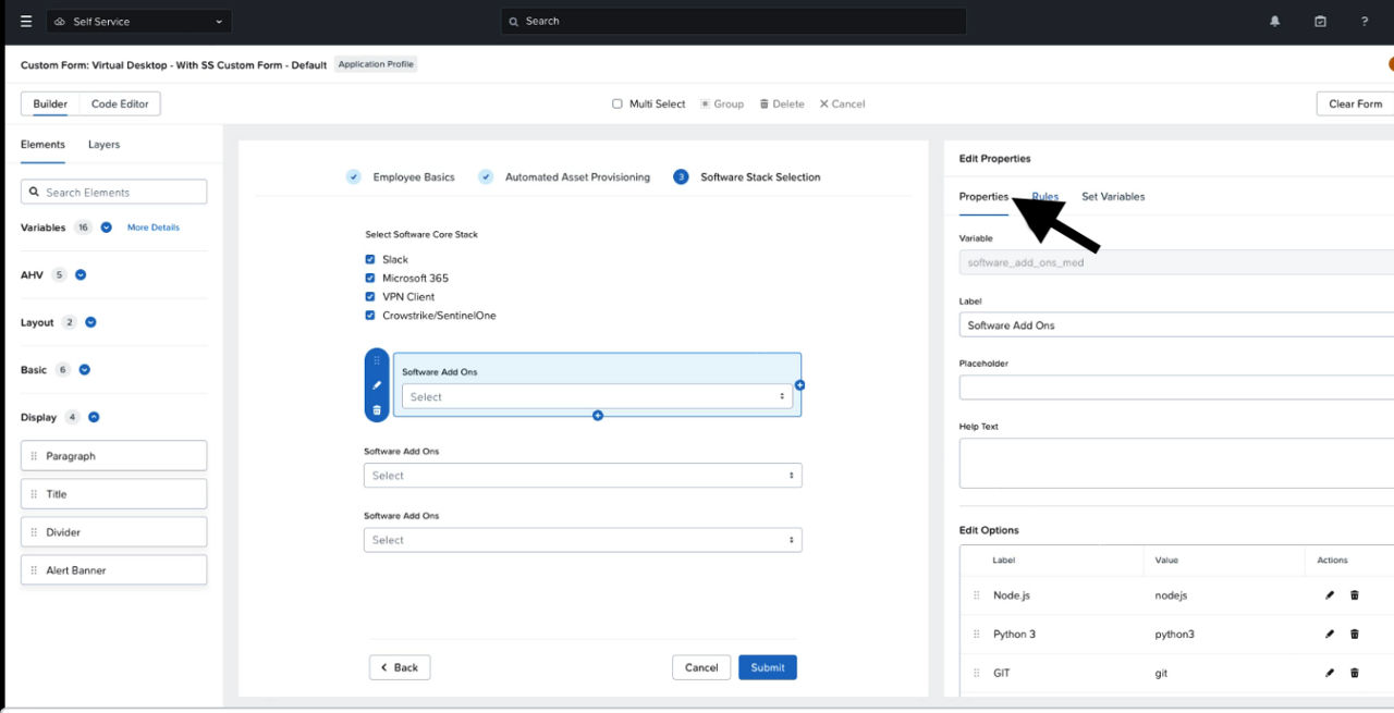 NCM 2.1 allows the creation of Custom Forms