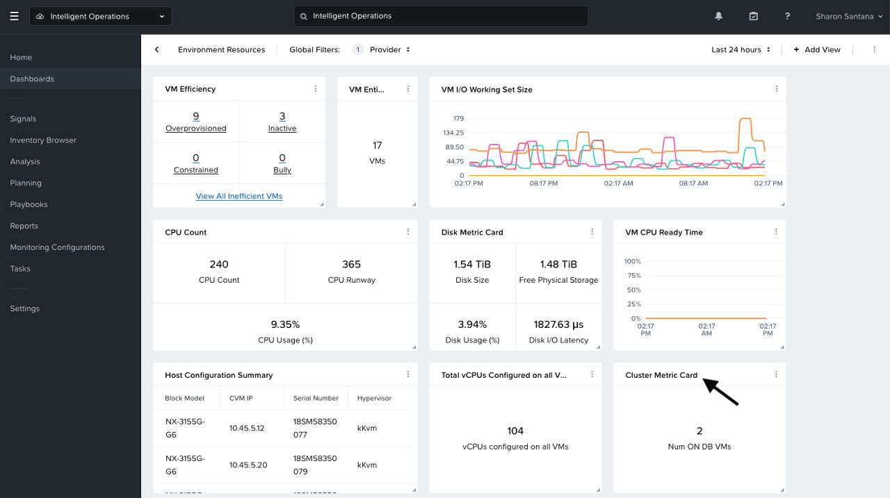NCM 2.1 allows users to aggregate both OOTB and Custom Metrics into Custom Dashboards