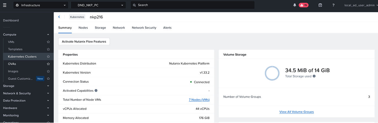 graphic to represent Kubernetes clusters in the Nutanix Infrastructure Tab