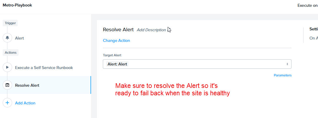 Resolve alert configuration