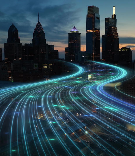 City lights at night