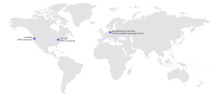 Map of Availability - GC2 on AWS US regions