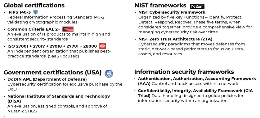 Nutanix compliance and frameworks alignment