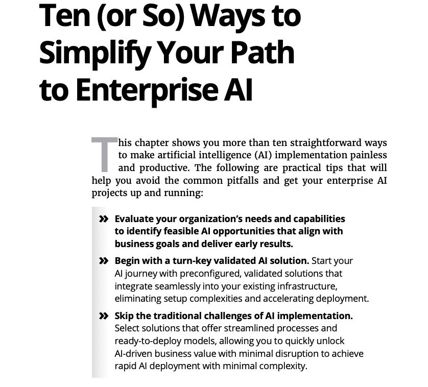 Ten (or So) Ways to Simplify Your Path to Enterprise AI