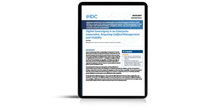 This IDC Spotlight report shows how modernizing infrastructure and apps boosts AI readiness, strengthens organizational sovereignty and compliance programs, and expands choice beyond public cloud AI at scale.